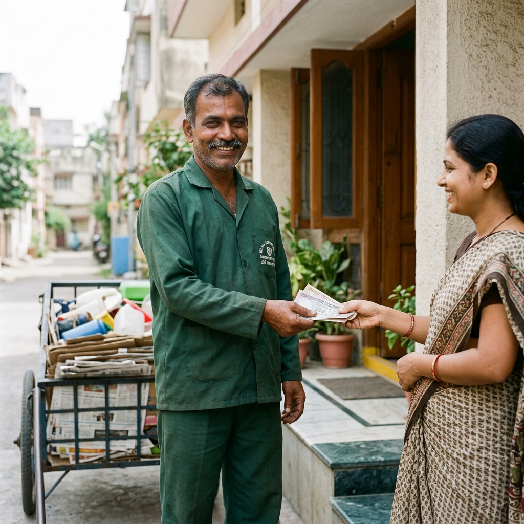 Scrapwala team collecting scrap at doorstep